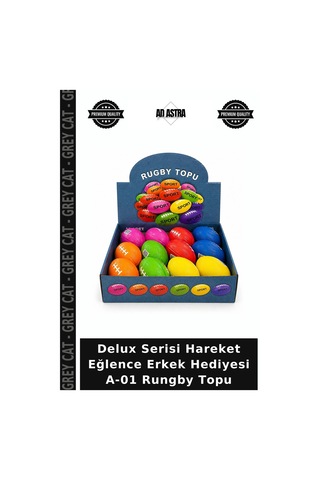 Delux Serisi Hareket Eğlence Erkek Hediyesi A-01 Rungby Topu Çok Renkli