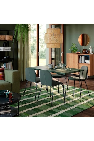 Ikea Gri Şık Yemek Masası - Yemek Sandalyesi Oturma Yeri