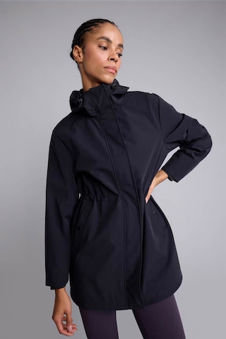 Defacto Beli Büzgülü Kapüşonlu Long Fit Yağmurluk H0001ax26aubk81 Siyah-bk81
