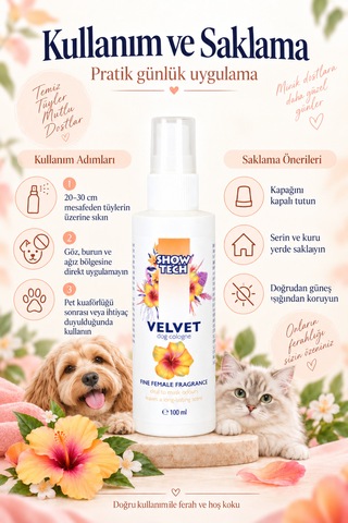 Showtech Velvet Dişi Kedi Ve Köpek Parfümü 100 Ml