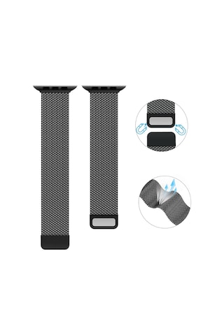 Apple Uyumlu  Watch  9/8/7/6/se Milanese Metal Hasır Kordon 42/44/45 MM