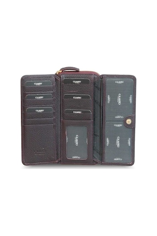 Guard Mat Bordo Hakiki Deri Kadın Cüzdanı P1263 Bordo