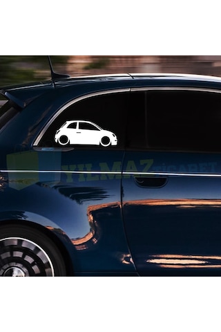 Fiat 500 Basık Araç Kelebek Cam Oto Sticker Araba Yapıştırma 2 Ad