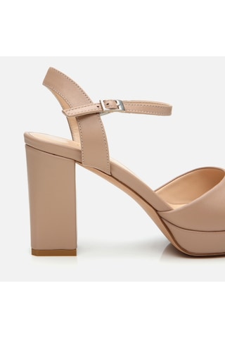 Hotiç Kadın Deri Bej Yüksek Topuklu Sandalet 01sah306440a330 Naturel-nude Nude