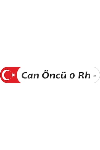 Kişiye Özel Kan Grubu Türk Bayrağı Sticker 00421