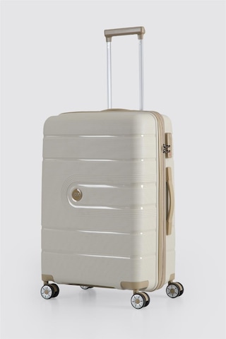 Ççs 5247 Polipropilen Büyük Boy Valiz Beyaz-bej Beyaz - Bej