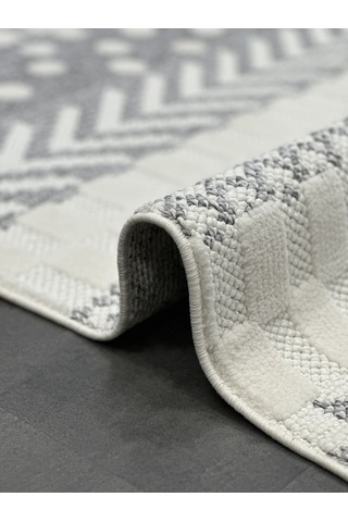 Woolen Halı Venis Bukle Halı 8801 Grı Renkli
