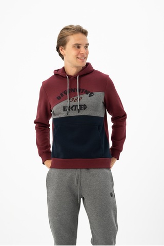 AR-MA Arma Erkek Kanguru Cepli Kapüşonlu Sweatshirt K24254928701 Bordo