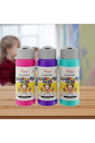 Mor-fuşya-turkuaz Parmak Boyası 3&apos Lü Set 3x60ml Diğer