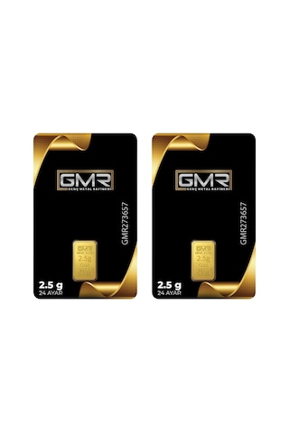 2 Adet 2.5 Gr 24 Ayar Altın 995 Gmr
