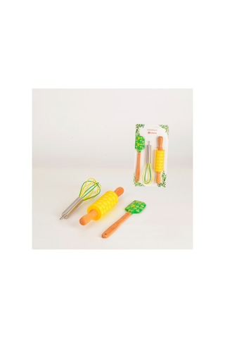 Silikon Limon Mini Üçlü Mutfak Seti Çok Renkli