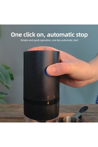 Ulzyvf Usb Şarjlı 12 Ayarlı Seramik Kahve Değirmeni - Taşınabilir Espresso, French Press İçin Fırça Hediyeli Siyah Siyah