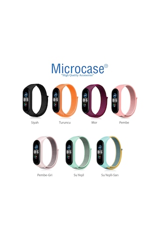 Xiaomi Mi Band 5-6-7 Hasır Örgü Desenli Esnek Kordon Kayış - KY47