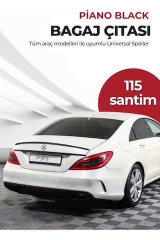 Arka Bagaj Spoiler 115 Cm Parlak Siyah Üniversal Bagaj Çıtası Spoyler