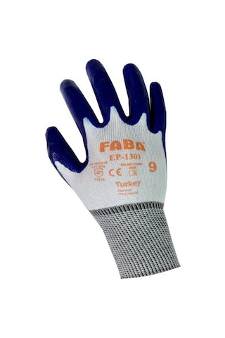 Faba Ep-1301 Lacivert Nitril Polyester Eldiven No 9