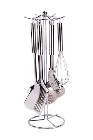 Wezone Paslanmaz Çelik Mutfak Organizatörü - 6 Kanca İle Kaçak, Kaşık, Paleta Tutucu - Alan Tasarruflu Ev Gereci Diğer