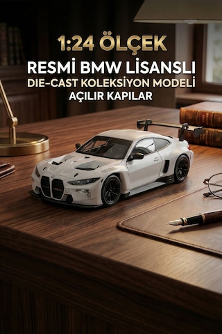 Motormax 1:24 Bmw M4 Gt3 Diecast Model Araba Lisanslı - Metal Koleksiyonluk Araç