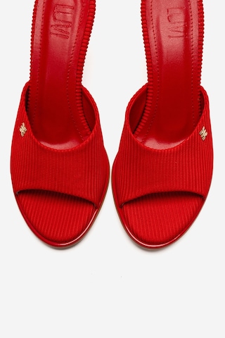 Luvishoes Wendy Kırmızı Kadın İnce Topuklu Terlik Kırmızı