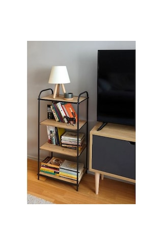 Jumbo 4 Katlı Lüx Metal Ayakkabılık Raf - Dekoratif Stand Siyah