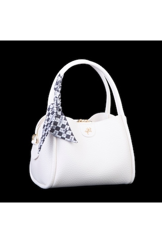 Nas Bag Fularlı Mini Boy El Ve Çapraz Çanta Beyaz Lopez
