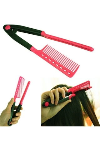 Venturemart 1 Adet Moda Saç Tarak V Tipi Saç Düzleştirici Tarak Dıy Salon Saç Kesimi Kuaförlük Şekillen