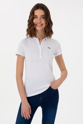 U.S. Polo Assn. Kadın Beyaz Basic Polo Yaka Tişört 50305764-VR013
