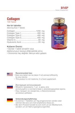 Dmp Collagen Tip 1-2-3 Hyaluronic Acid Vitamin C 200 Tablet