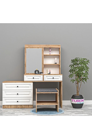 Bird Membran Makyaj Masası Mdf Siyah