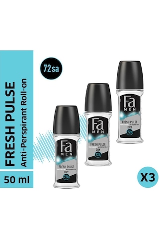 Fa Men Fresh Pulse 72H Erkek Roll-On Deodorant 3 x 50 ML