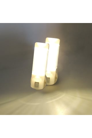 Uzun Led Gece Lambası 0,5W Tasarruflu Işıklı Fişli Düğmeli 2 Adet Çok Renkli