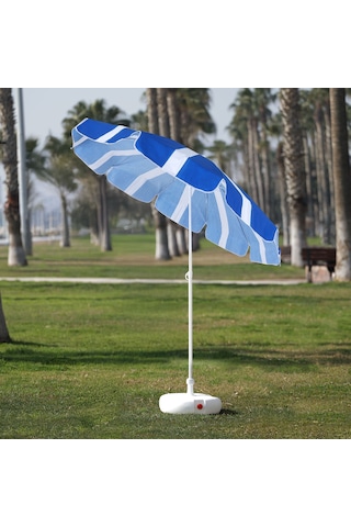 Mavi Beyaz Plaj Şemsiyesi 200 Cm Ø
