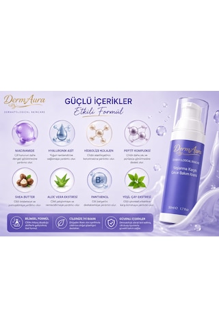 Dermaura Yaşlanma Karşıtı Gece Bakım Kremi Kolajen & Hyaluronik Asit 50 Ml