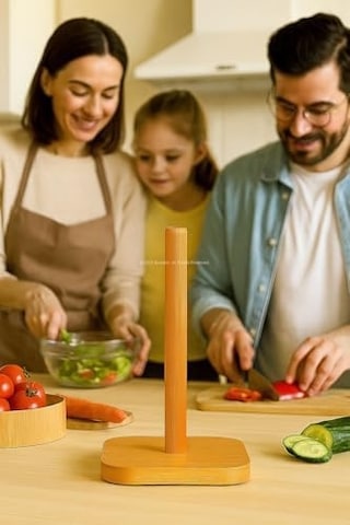 Bambu Kağıt Havluluk Doğal Ahşap Mutfak Tezgahı İçin Dikey Kağıt Havlu Standı Modern Şık Tasarım Dayanıklı Kolay Temizlenir Kaymaz Tabanlı Pratik Kağıt Havlu Tutucu Organizer Kare 4 Renk