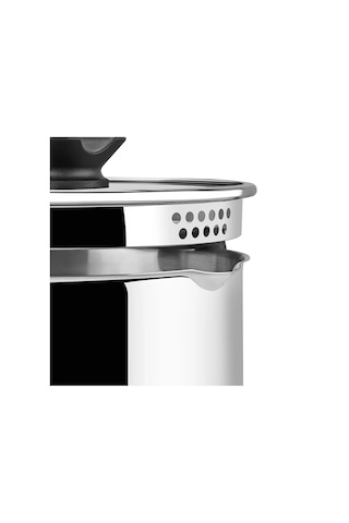 Nehir Roma 22 Cm Paslanmaz Çelik Süzgeç Kapaklı Fonksiyonel Derin Tencere