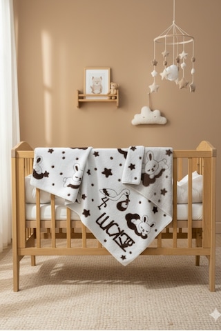 Bunny Peluş Bulut Bebek Battaniyesi - Zt600 Kahverengi