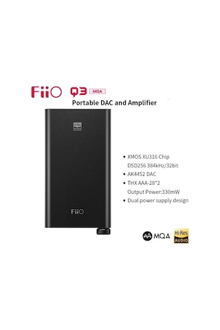 Fiio Q3 MQA Taşınabilir Kulaklık Amfisi - Dsd Dac
