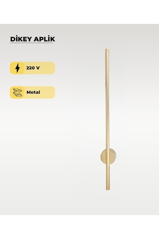 12w Gold Dikey Aplik - Gün Işığı Gold