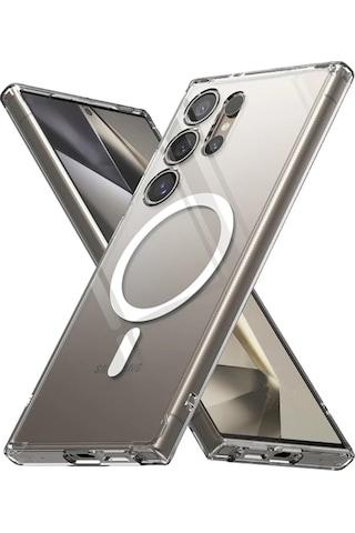 Samsung Galaxy S24 Ultra Uyumlu Kılıf Magneticsafe Şeffaf Silikon