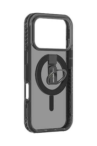 Apple Uyumlu iPhone 17 Pro Max Kılıf M-safe Yüzük Standlı Amazingthing Titan Pro Serisi Kapak Siyah Siyah