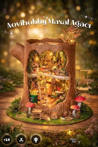 Masal Ağacı Led Işıklı Kendin Yap Minyatür Maket Seti Rolife Fairytale Tree House