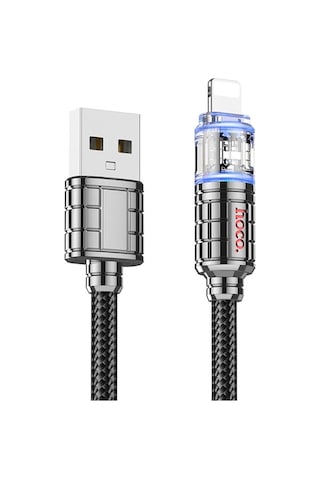 Hoco U122 Kristal Uç 2.4a Usb To Apple Uyumlu iPhone Lightning Hızlı Data Ve Şarj Kablosu 1 Metre - Mh-hs1174-5024