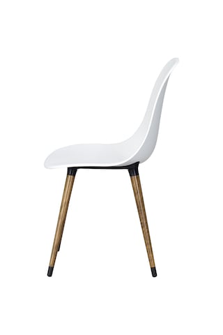 Vilinze Eames Kestane Ahşap Ayak Plastik Beyaz Sandalye