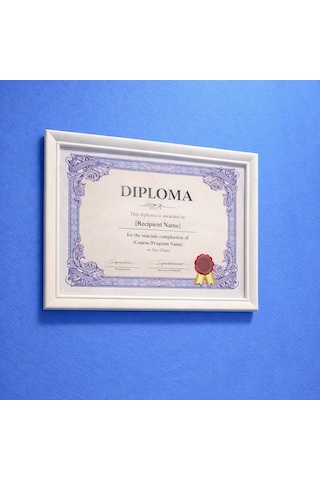 A4 Beyaz Diploma Ve Sertifika Çerçevesi 21,5x31 Cm Duvar Ve Masa Çerçevesi