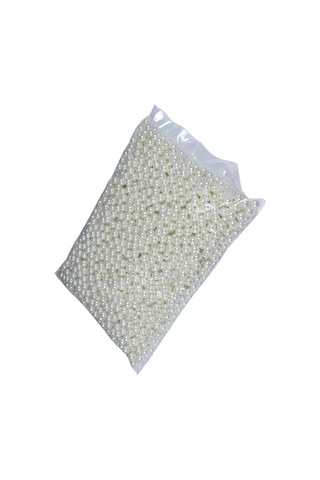 8 Mm Krem Renk İnci Boncuk, 500 Gr , Plastik İnci Boncuk