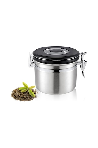 Sones 1200ml Paslanmaz Çelik Mühürlü Gıda Kahve Telvesi Çekirdek Saklama Kabı Dahili Co2 Gaz Havalandırma Vanası Ve Takvim