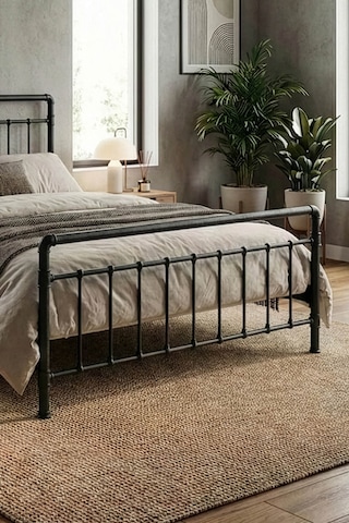 Unimetodin Metal Karyola Beyaz - Konik Geçme Konfor Destekli Latalı - 140x190/140x200/160x200/180x200 Siyah