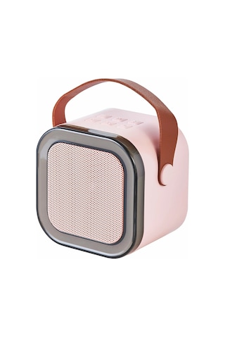 Thentech Karaoke Mikrofonlu Rgb Işıklı Küçük Portatif Rahat Taşınabilir Şarjlı Bluetooth Hoparlör Kablosuz Bej
