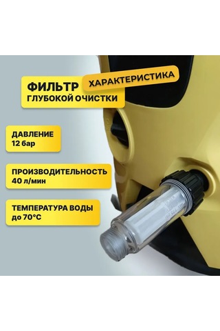 Yifomall Yüksek Basınçlı Yıkama Makinesi Su Filtresi - Karcher Uyumlu, 3/4" Bağlantılı, Şeffaf Gövde