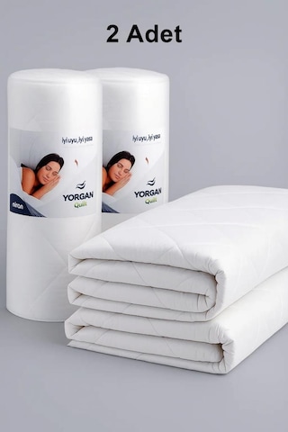 Niron Çift Kişilik Yorgan 2 Adet 195x215 Mikrofiber Kumaş, 200 G/m² Silikon Elyaf Dolgu Beyaz