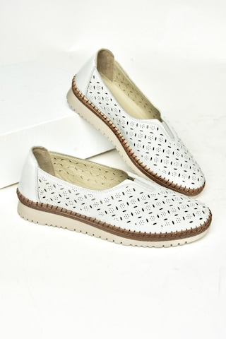 Fox Shoes U555300203 Beyaz Hakiki Deri Comfort Ortopedik Taban Kadın Ayakkabı Beyaz-hakiki Deri Beyaz